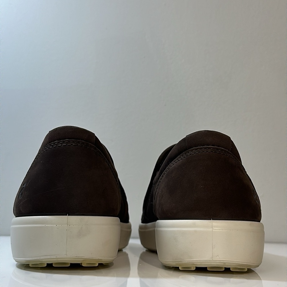 Ecco Soft 7 Woven Brown Leather Slip On Sneaker Shoes Size 42(8-8.5) - Picture 6 of 15